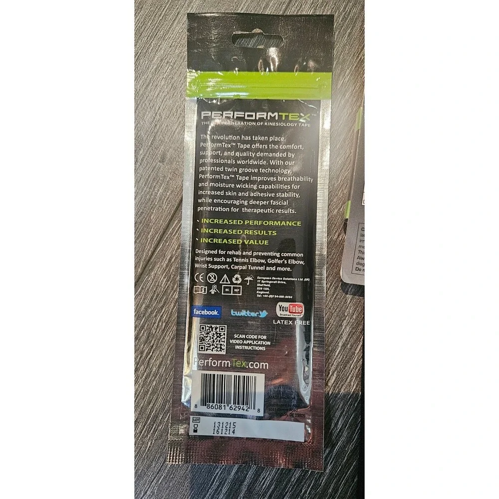 Ptex Kinetic Woven Calf Sleeve Size S/M + Leg Kinesiology Tape‎ Quick Pack
